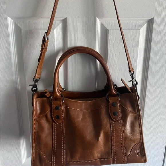 Frye Cognac Melissa zip leather satchel - Picture 2 of 11